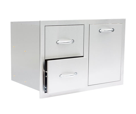 Image of Combo, 33" Stainless Steel - 2-Drawer & Vented LP Tank Pullout Drawer SSDC2-33LP