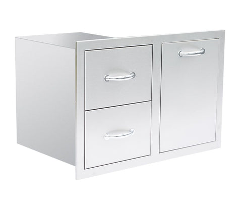 Image of Combo, 33" Stainless Steel - 2-Drawer & Vented LP Tank Pullout Drawer SSDC2-33LP
