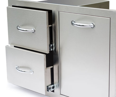 Image of Combo, 33" Stainless Steel - 2-Drawer & Vented LP Tank Pullout Drawer SSDC2-33LP