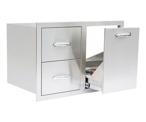 Image of Combo, 33" Stainless Steel - 2-Drawer & Vented LP Tank Pullout Drawer SSDC2-33LP