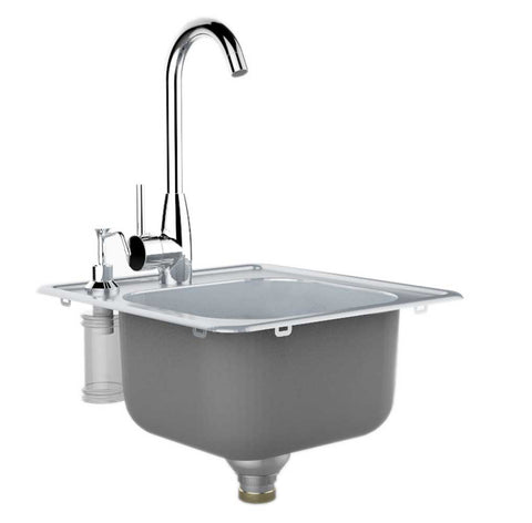 Image of Drop in Single Sink w/Hot & Cold Water Faucet