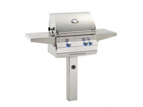 Image of Fire Magic Aurora A430s 24-inch In Ground Post Mount Grill With Rotisserie A430s-8EA-G6
