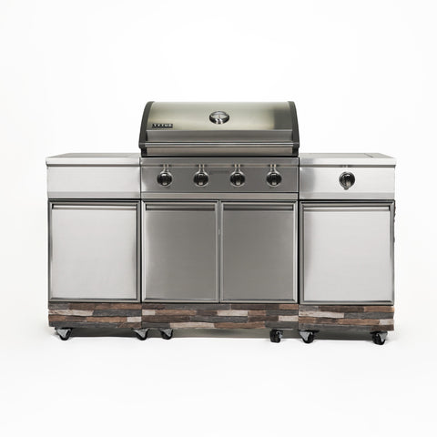 Image of Tytus Ash Stacked Stone 4-Burner Grill Island TI404MGGLP