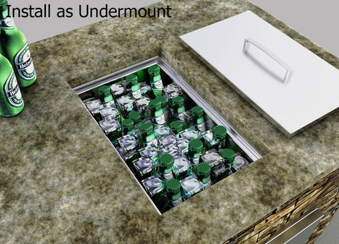 Image of Over/Under 14" x 12" Height Single Basin Insulated Wall Ice Chest w/Cover