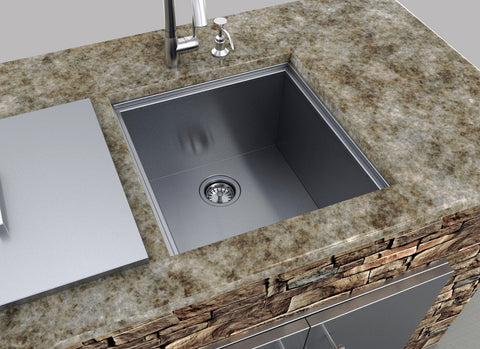 Image of Over/Under 20" x 12" Height Single Basin Sink w/Cover
