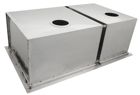 Image of Over/Under 34" x 12" Height Double Basin Sink w/2 Covers