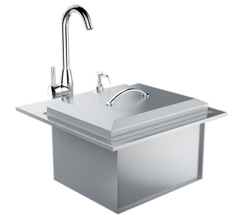 Image of Premium Drop In Sink W/ Hot and Cold water Faucet & Cutting Board