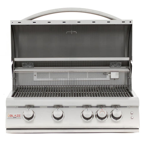 Image of Blaze Marine Grade 316L 4-Burner Premium LTE with Rear Infrared Burner & Grill Lights - BLZ-4LTE2MG-NG