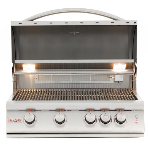 Image of Blaze Marine Grade 316L 4-Burner Premium LTE with Rear Infrared Burner & Grill Lights - BLZ-4LTE2MG-NG