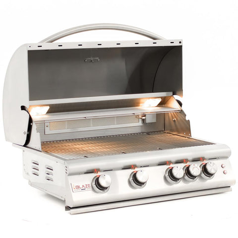 Image of Blaze Marine Grade 316L 4-Burner Premium LTE with Rear Infrared Burner & Grill Lights - BLZ-4LTE2MG-NG