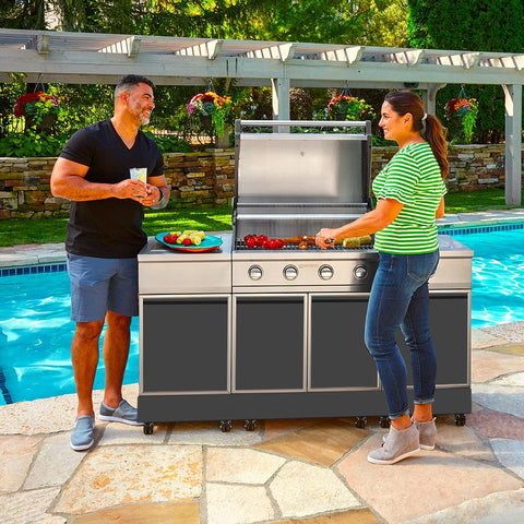 Image of Tytus Charcoal Gray 4-Burner Grill Island TI400PCCLP-3.0.2