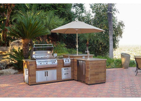 Image of Fire Magic L-Shaped FBO Island with Kegerator Cut-Out IL660-FOK-116BA