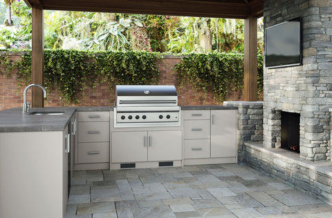 Image of WeatherStrong Miami L-Shaped No Bar Kitchen Cabinet