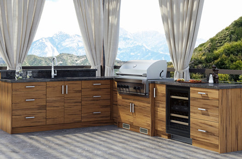 Image of WeatherStrong Miami L-Shaped Kitchen Cabinet