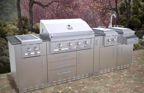 Image of AUSTIN 9’ Grill/Double Burner/Companion Pro & Bar Center Island Package