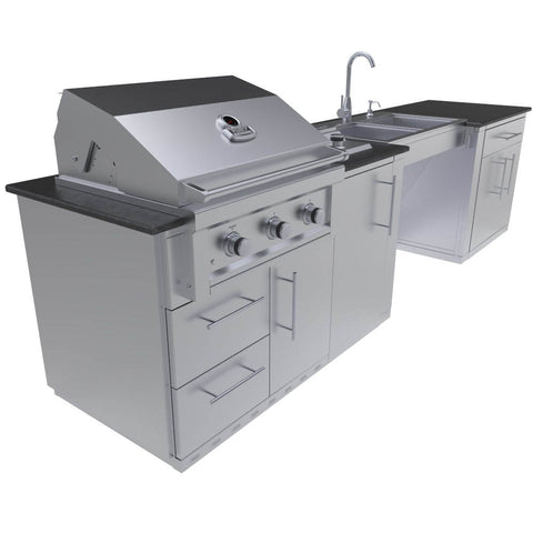 Image of CABANA 10'-8" ADA Compliant Grill/Burner & Double Sink Island Package