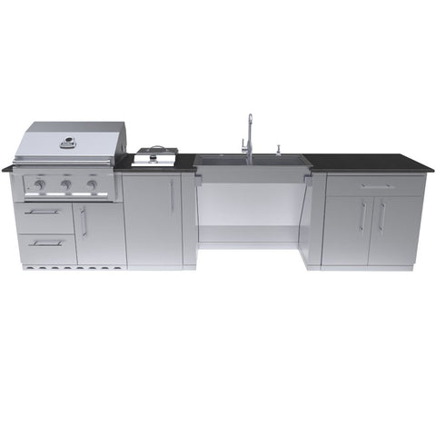 Image of CABANA 10'-8" ADA Compliant Grill/Burner & Double Sink Island Package