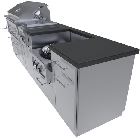 Image of DALLAS 9'-11" Gas/Charcoal/Wood Burning Grill & Power Burner Island Package