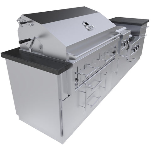 Image of DALLAS 9'-11" Gas/Charcoal/Wood Burning Grill & Power Burner Island Package