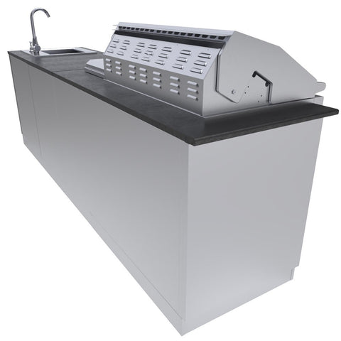 Image of HOUSTON 9'-8" Grill/Double Burner/Bar Sink & Fridge Island Package