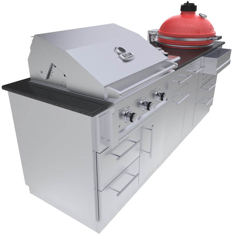 Image of Kamado 8 Foot Cabinet Island Package