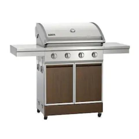 Image of Tytus Walnut Wood Metal 4-Burner Gas Grill