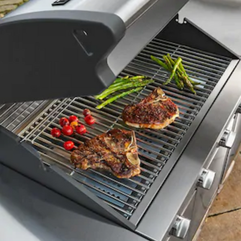 Image of Tytus Walnut Wood Metal 4-Burner Gas Grill
