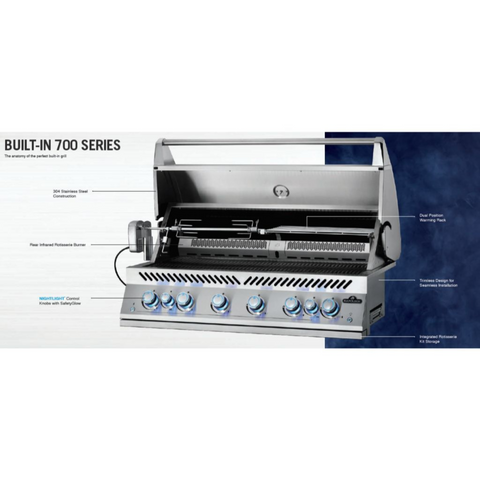 Image of Napoleon Built-In 700 Series 44 RB with Dual Infrared Rear Burners - In Stock
