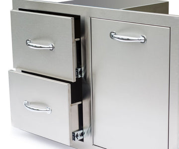 Combo, 33" Stainless Steel - 2-Drawer & Vented LP Tank Pullout Drawer SSDC2-33LP