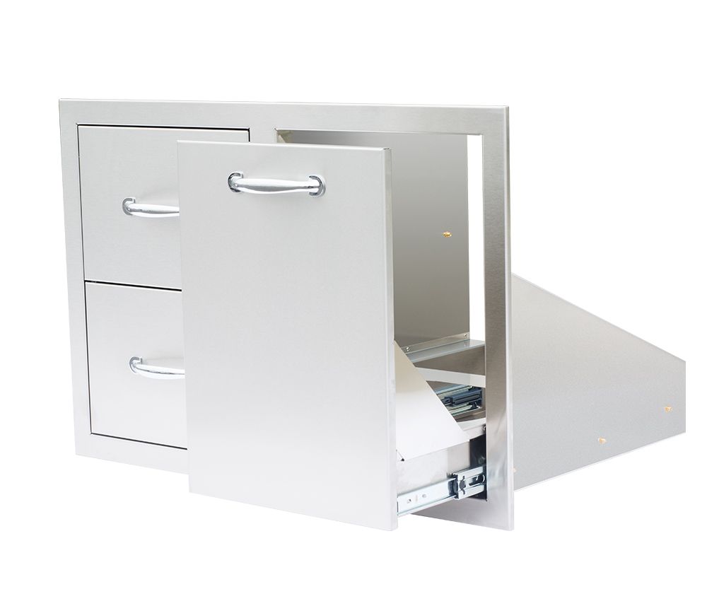 Combo, 33" Stainless Steel - 2-Drawer & Vented LP Tank Pullout Drawer SSDC2-33LP