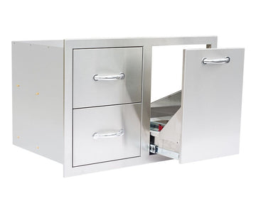 Combo, 33" Stainless Steel - 2-Drawer & Vented LP Tank Pullout Drawer SSDC2-33LP