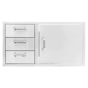 PCM 260 Series 32-Inch Double/Triple Drawer & Roll-Out Trash/Propane Bin On Right Combo