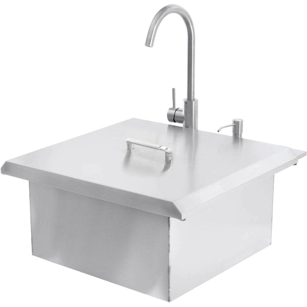 PCM 260 Series 21-Inch Outdoor Rated Drop-In Bar Sink With Hot/Cold Faucet