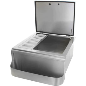 PCM 260 Series 18-inch, 25-Inch Slide-In Ice Bin Cooler With Speed Rail & Condiment Holder