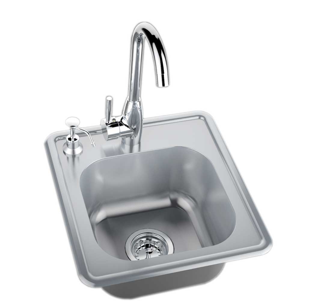 Drop in Single Sink w/Hot & Cold Water Faucet