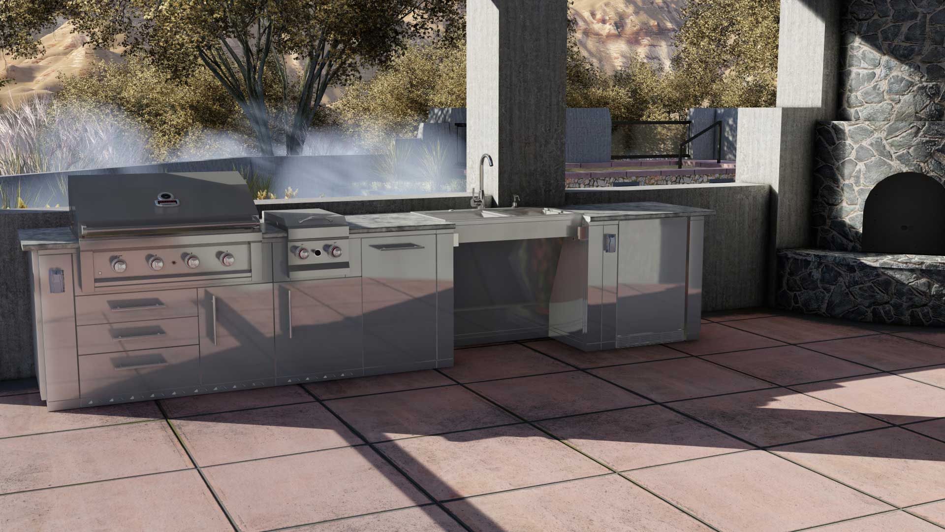 Sunstone 44" ADA Compliant Combo Sink Base Cabinet