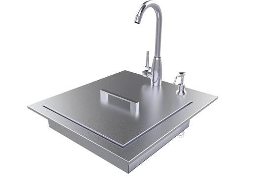 20" ADA Compliant Sink with Cover & Hot/Cold Faucet