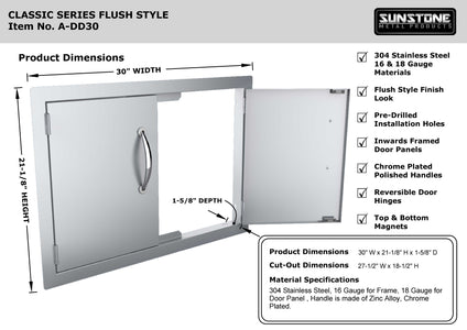 Classic Series 30' Double Door Flush Mount A-DD30