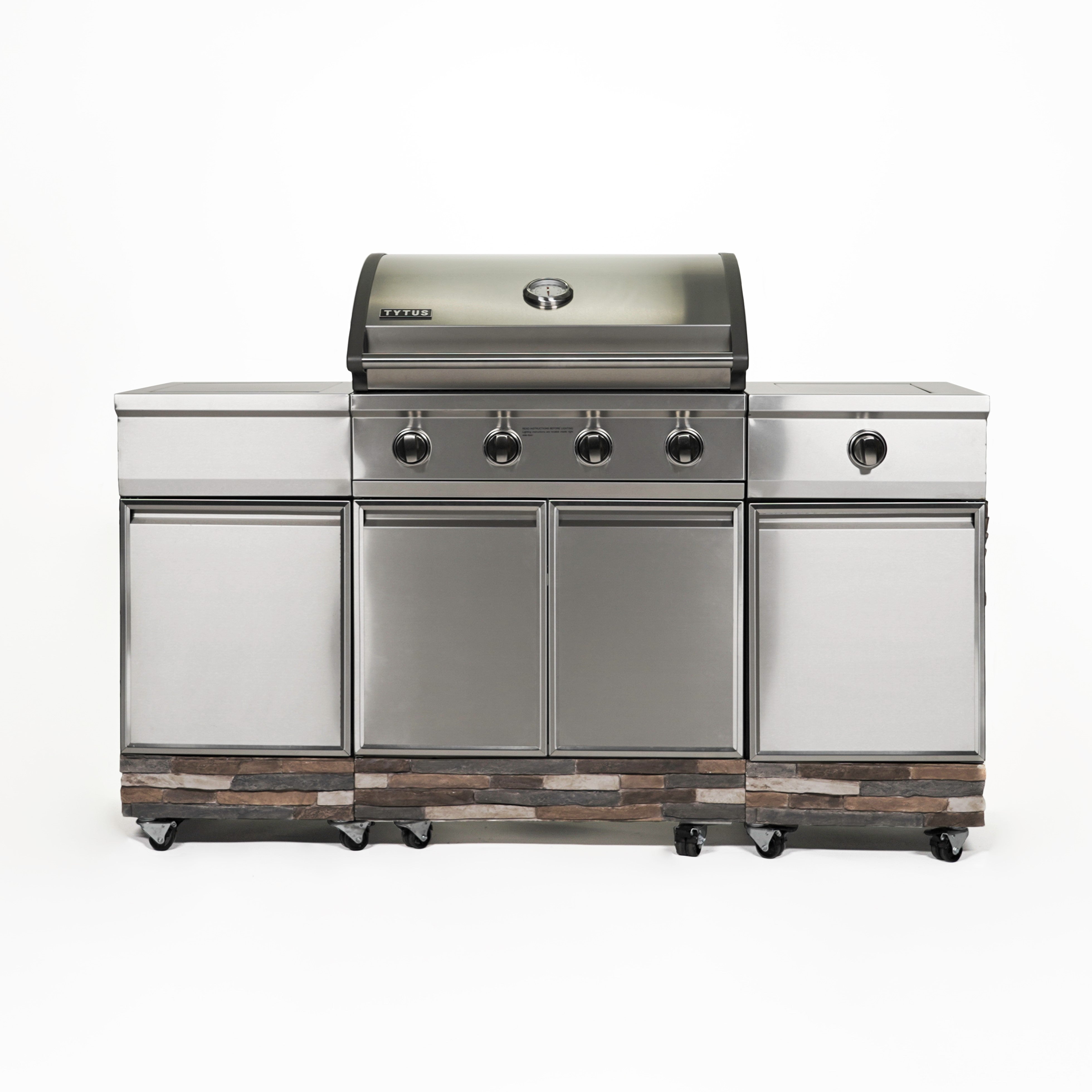 Tytus Ash Stacked Stone 4-Burner Grill Island TI404MGGLP
