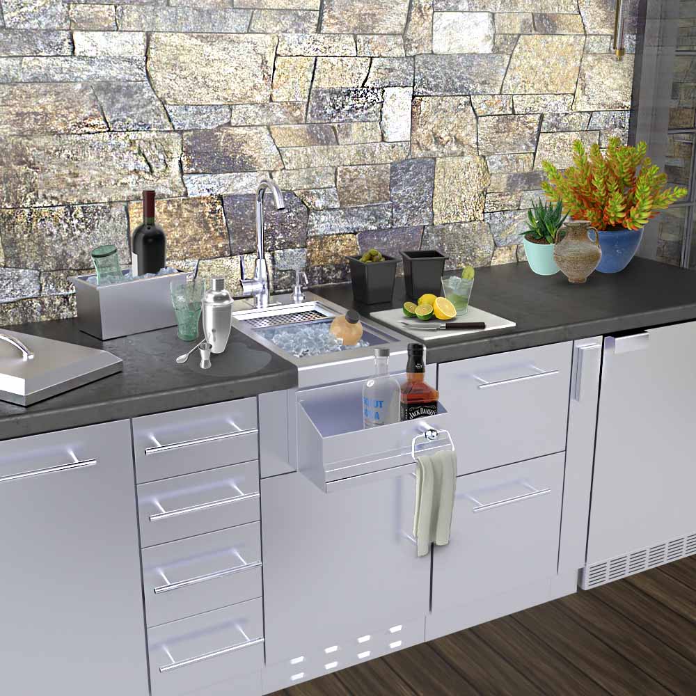 Ruby Series 14" Bar Sink Cocktail Ice Chest Station