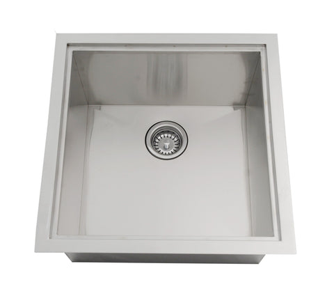 Image of Over/Under 20" x 12" Height Single Basin Sink w/Cover