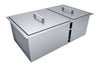 Over/Under 34" x 12" Height Double Basin Sink w/2 Covers