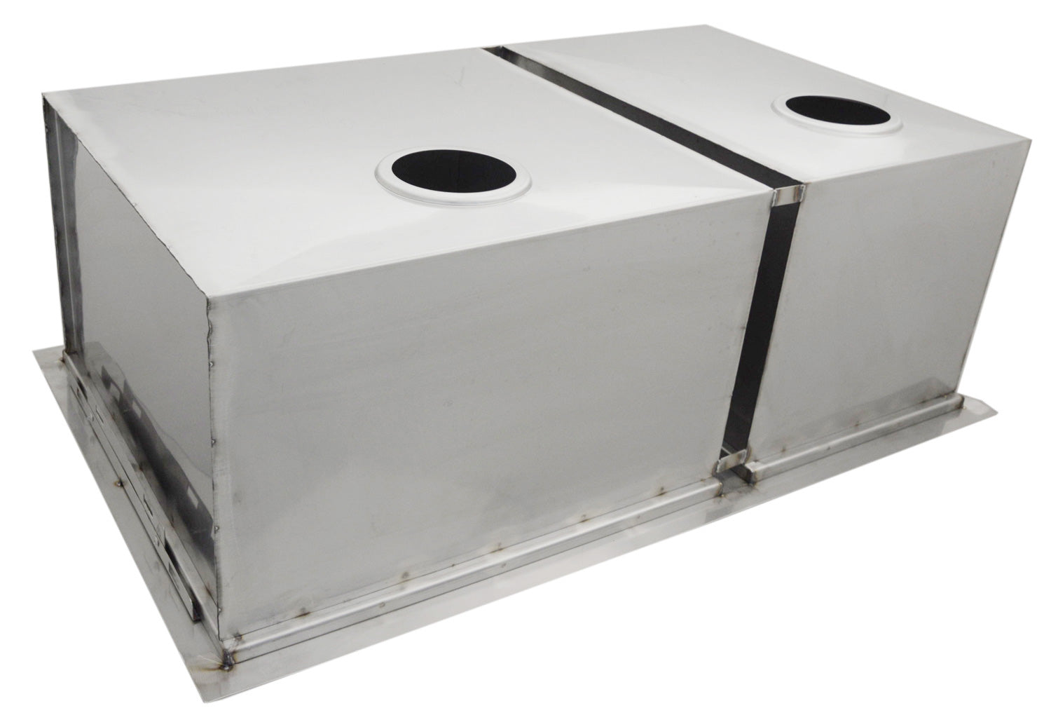 Over/Under 34" x 12" Height Double Basin Sink w/2 Covers