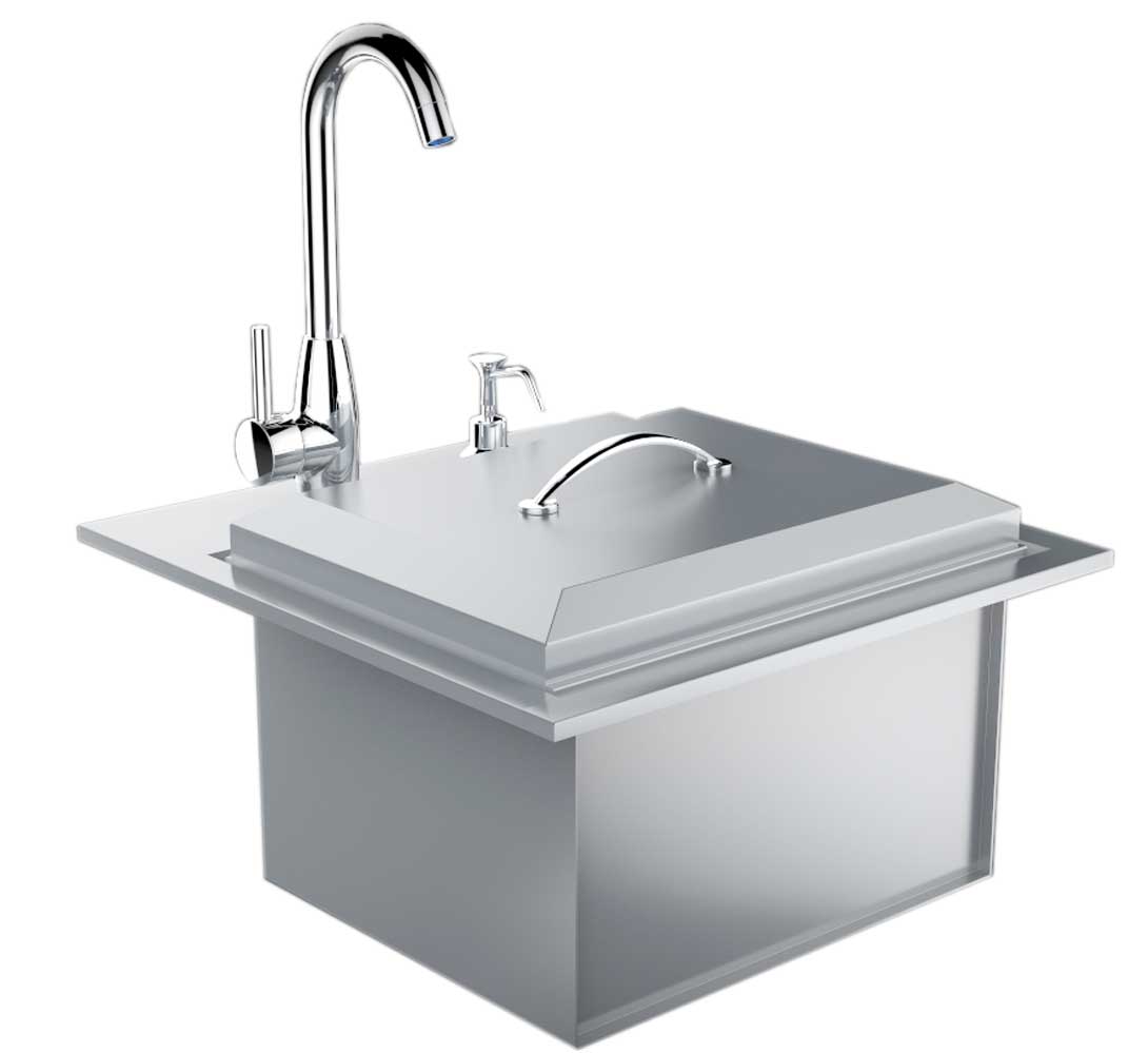 Premium Drop In Sink W/ Hot and Cold water Faucet & Cutting Board