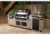 Fire Magic Black Diamond GFRC Pre-Fab Island with Refrigerator Cut-Out IH790-SMR-108BA