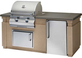 Fire Magic 430 Glass Fiber Reinforced Concrete Pre-Fab Island with Refrigerator Cut-out ID430-CBR-75SM