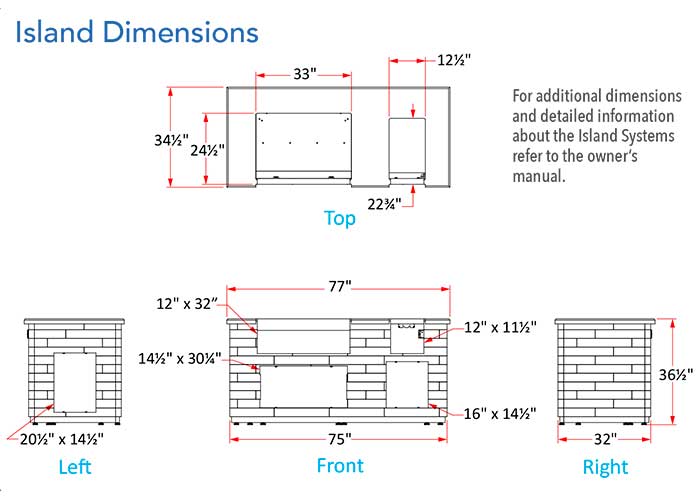 Fire Magic Silver Pine Reclaimed Wood Style Island ID660-SPD-77BA