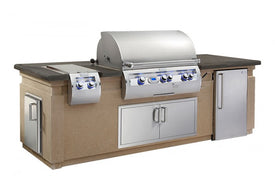 Fire Magic 790 Glass Fiber Reinforced Concrete Pre-Fab Island with Refrigerator Cut-out ID790-CBR-108SM