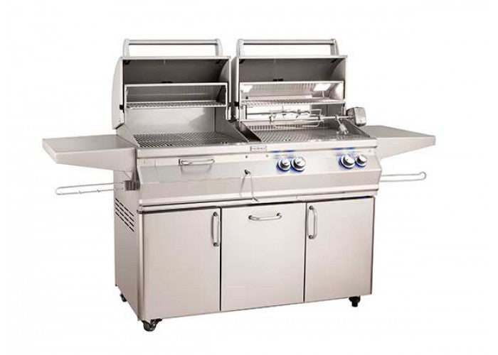Fire Magic Aurora A830s 46-inch Portable Gas and Charcoal Combo Grill With Rotisserie  A830s-8EA-61-CB