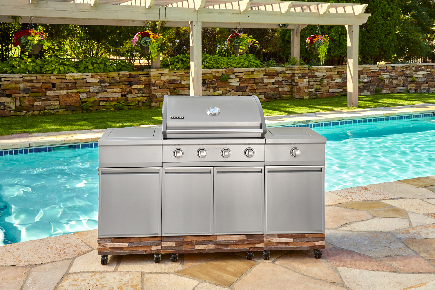 Tytus Ash Stacked Stone 4-Burner Grill Island TI404MGGLP